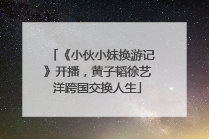 《小伙小妹换游记》开播，黄子韬徐艺洋跨国交换人生