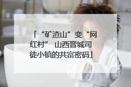 “矿渣山”变“网红村” 山西晋城司徒小镇的共富密码