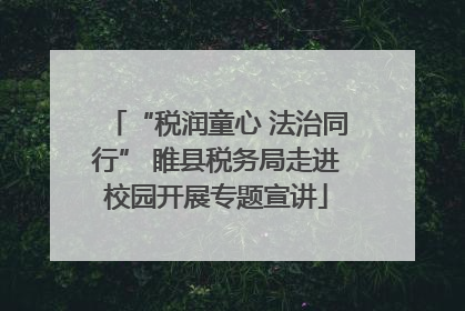 “税润童心 法治同行” 睢县税务局走进校园开展专题宣讲