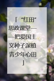 “红田”思政课堂——把爱国主义种子深植青少年心田