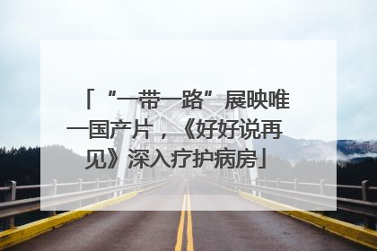 “一带一路”展映唯一国产片，《好好说再见》深入疗护病房