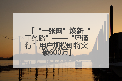 “一张网”焕新“千条路”——“粤通行”用户规模即将突破600万