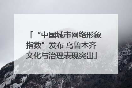 “中国城市网络形象指数”发布 乌鲁木齐文化与治理表现突出