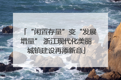 “闲置存量”变“发展增量” 浙江现代化美丽城镇建设再添新意