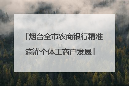 烟台全市农商银行精准滴灌个体工商户发展