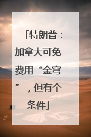 特朗普:加拿大可免费用“金穹”,但有个条件
