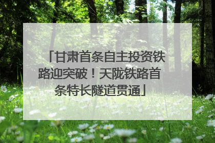 甘肃首条自主投资铁路迎突破！天陇铁路首条特长隧道贯通