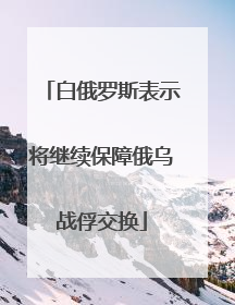 白俄罗斯表示将继续保障俄乌战俘交换