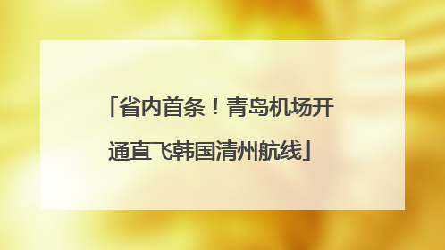 省内首条！青岛机场开通直飞韩国清州航线