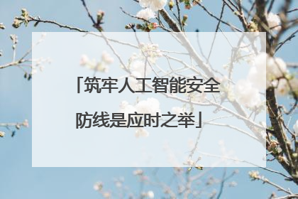 筑牢人工智能安全防线是应时之举