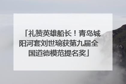 礼赞英雄船长！青岛城阳河套刘世瑜获第九届全国道德模范提名奖