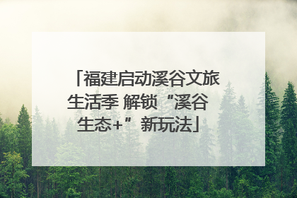 福建启动溪谷文旅生活季 解锁“溪谷生态+”新玩法
