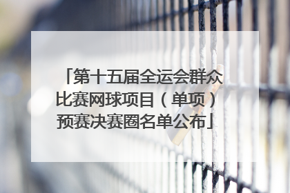 第十五届全运会群众比赛网球项目（单项）预赛决赛圈名单公布