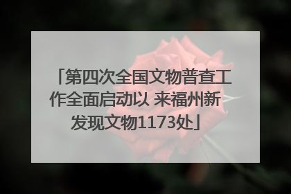 第四次全国文物普查工作全面启动以 来福州新发现文物1173处