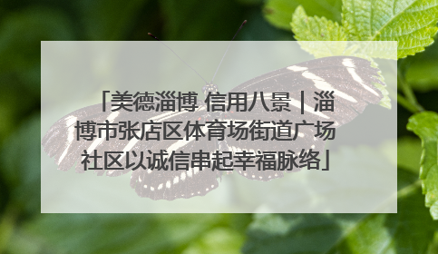 美德淄博 信用八景｜淄博市张店区体育场街道广场社区以诚信串起幸福脉络
