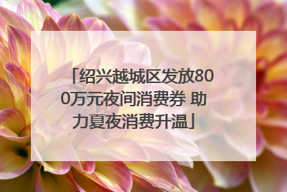 绍兴越城区发放800万元夜间消费券 助力夏夜消费升温
