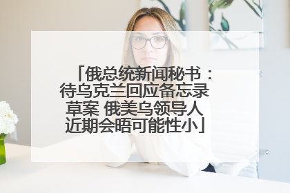 俄总统新闻秘书：待乌克兰回应备忘录草案 俄美乌领导人近期会晤可能性小