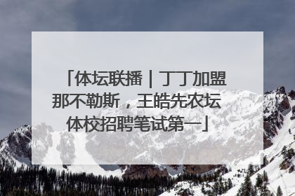 体坛联播｜丁丁加盟那不勒斯，王皓先农坛体校招聘笔试第一