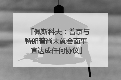 佩斯科夫：普京与特朗普尚未就会面事宜达成任何协议