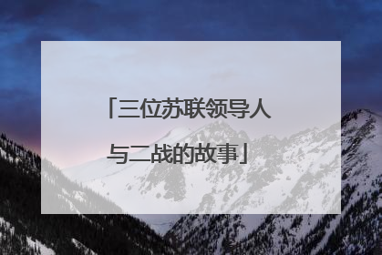 三位苏联领导人与二战的故事