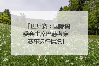 世乒赛：国际奥委会主席巴赫考察赛事运行情况
