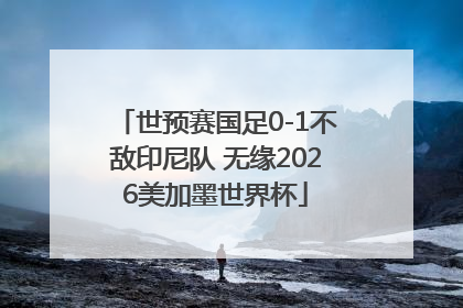 世预赛国足0-1不敌印尼队 无缘2026美加墨世界杯