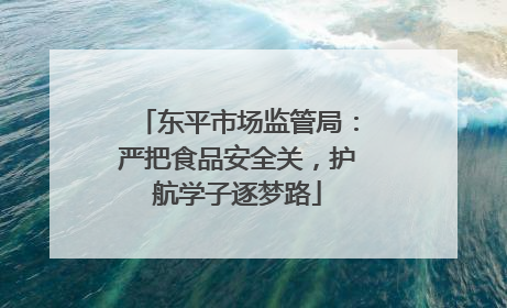 东平市场监管局：严把食品安全关，护航学子逐梦路