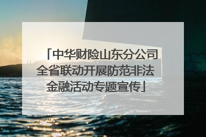 中华财险山东分公司全省联动开展防范非法金融活动专题宣传
