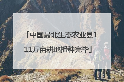 中国最北生态农业县111万亩耕地播种完毕