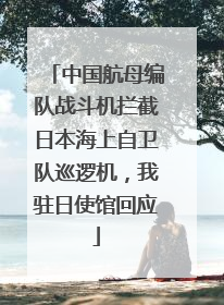 中国航母编队战斗机拦截日本海上自卫队巡逻机，我驻日使馆回应
