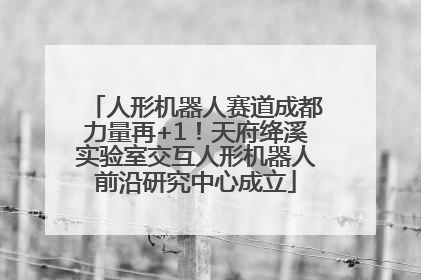 人形机器人赛道成都力量再+1！天府绛溪实验室交互人形机器人前沿研究中心成立
