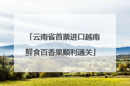 云南省首票进口越南鲜食百香果顺利通关