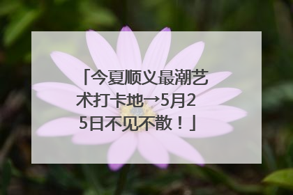 今夏顺义最潮艺术打卡地→5月25日不见不散！