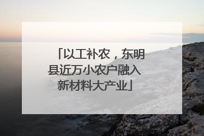 以工补农，东明县近万小农户融入新材料大产业