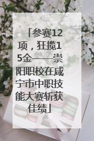 参赛12项，狂揽15金——崇阳职校在咸宁市中职技能大赛斩获佳绩
