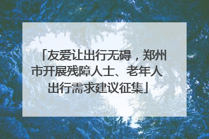 友爱让出行无碍，郑州市开展残障人士、老年人出行需求建议征集