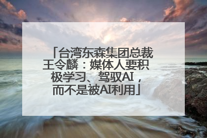 台湾东森集团总裁王令麟：媒体人要积极学习、驾驭AI，而不是被AI利用