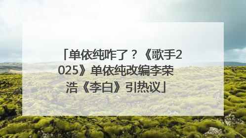 单依纯咋了？《歌手2025》单依纯改编李荣浩《李白》引热议