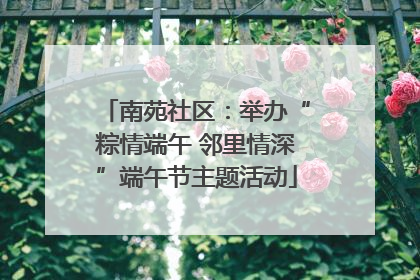 南苑社区：举办“粽情端午 邻里情深”端午节主题活动