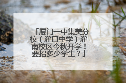 厦门一中集美分校（灌口中学）灌南校区今秋开学！要招多少学生？
