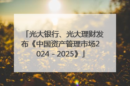光大银行、光大理财发布《中国资产管理市场2024－2025》