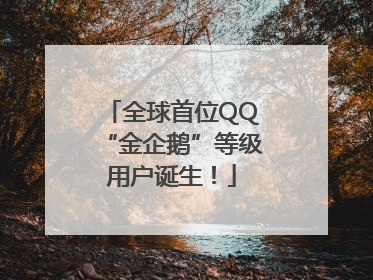 全球首位QQ“金企鹅”等级用户诞生！