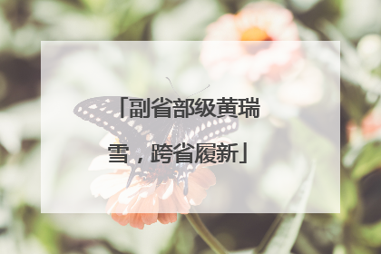 副省部级黄瑞雪，跨省履新
