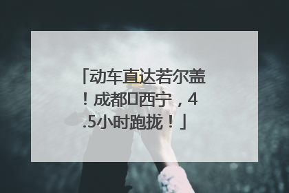 动车直达若尔盖！成都⇄西宁，4.5小时跑拢！