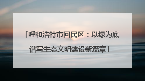 呼和浩特市回民区：以绿为底 谱写生态文明建设新篇章