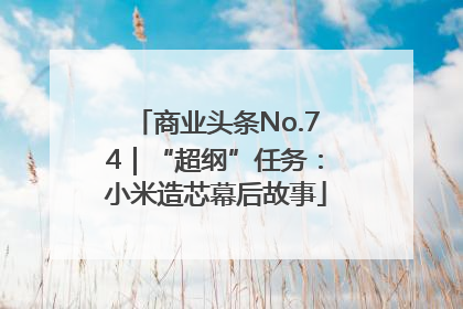 商业头条No.74｜“超纲”任务：小米造芯幕后故事