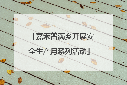 嘉禾普满乡开展安全生产月系列活动