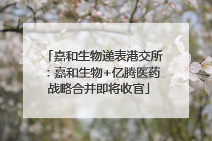 嘉和生物递表港交所：嘉和生物+亿腾医药战略合并即将收官