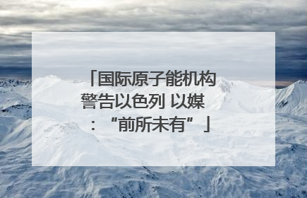 国际原子能机构警告以色列 以媒：“前所未有”