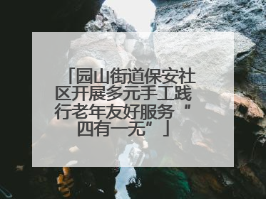 园山街道保安社区开展多元手工践行老年友好服务“四有一无”